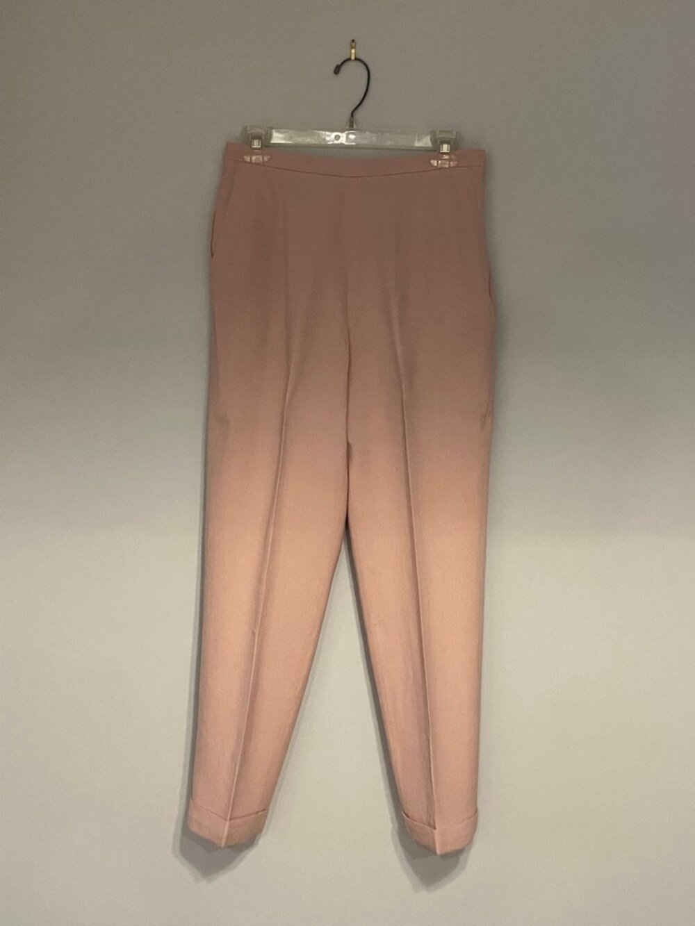 Talbots Pearl Pink Lined Cuffed Rayon/Linen Trousers
